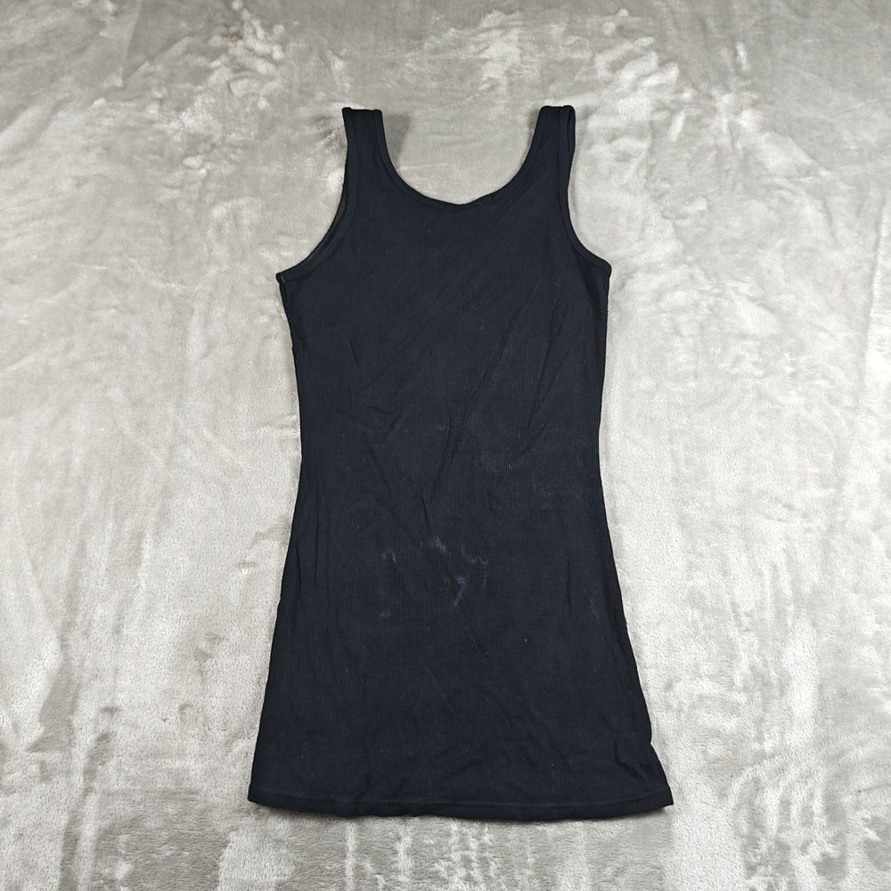 James Perse Tank Top Womens 2 Medium Ribbed Stretch Scoop Neck Distressed USA - Picture 2 of 8